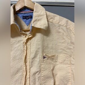 Paul Smith Yellow Striped Short-Sleeve Button-Up Shirt - Size M